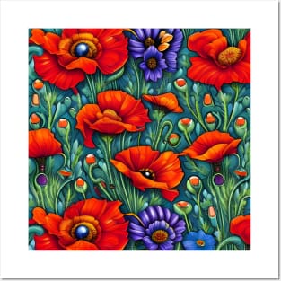 Poppies and Cornflowers Posters and Art